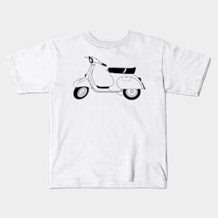 Vespa 125 Primavera Black Outline Kids T-Shirt